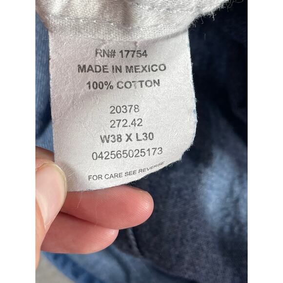 Key Apparel Bib Overalls Mens W38 x L30 Blue Jean Denim Baggy Long Pockets - Picture 2 of 7